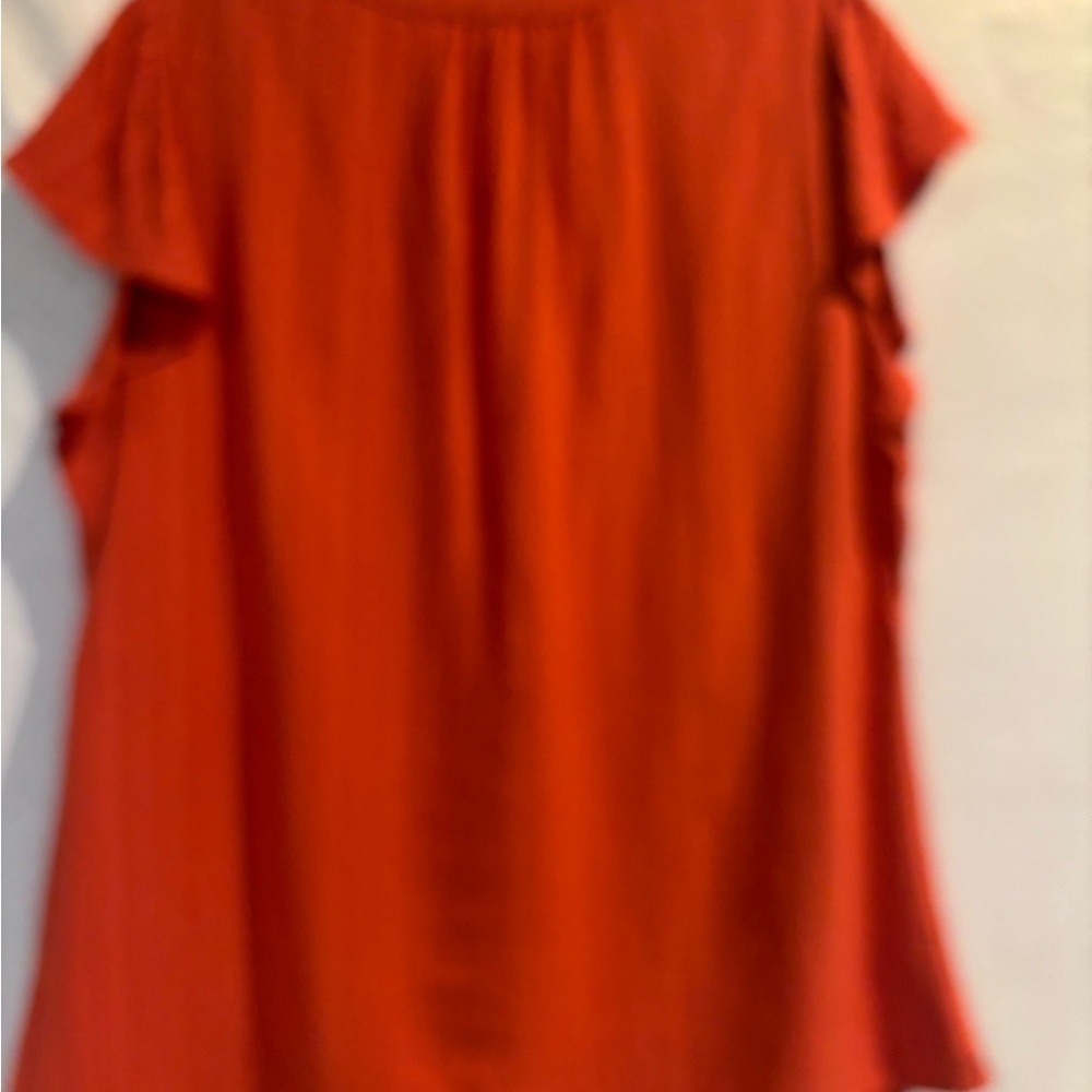 Knox Rose Women's Orange Ruffle Top - Picture 3 of 10